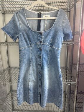 Rails Light Blue Denim Mini Dress with Front Buttons